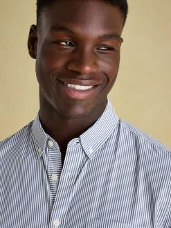 Outlet Joules Abbott Blue Pinstriped Cotton Poplin Shirt BluePinstriped