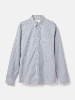 Outlet Joules Abbott Blue Pinstriped Cotton Poplin Shirt BluePinstriped