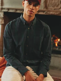 Online Joules Abbott Navy Blue Checked Cotton Poplin Shirt NavyBlueChecked