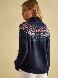 Discount Joules Alba Fair Isle Jumper Navy
