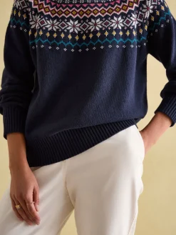 Discount Joules Alba Fair Isle Jumper Navy