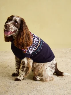 Outlet Joules Alba Knitted Fair Isle Dog Jumper Navy