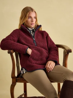 Outlet Joules Aldeburgh Quarter Zip Fleece Burgundy