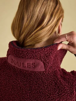 Outlet Joules Aldeburgh Quarter Zip Fleece Burgundy