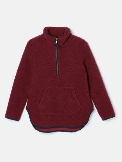 Outlet Joules Aldeburgh Quarter Zip Fleece Burgundy