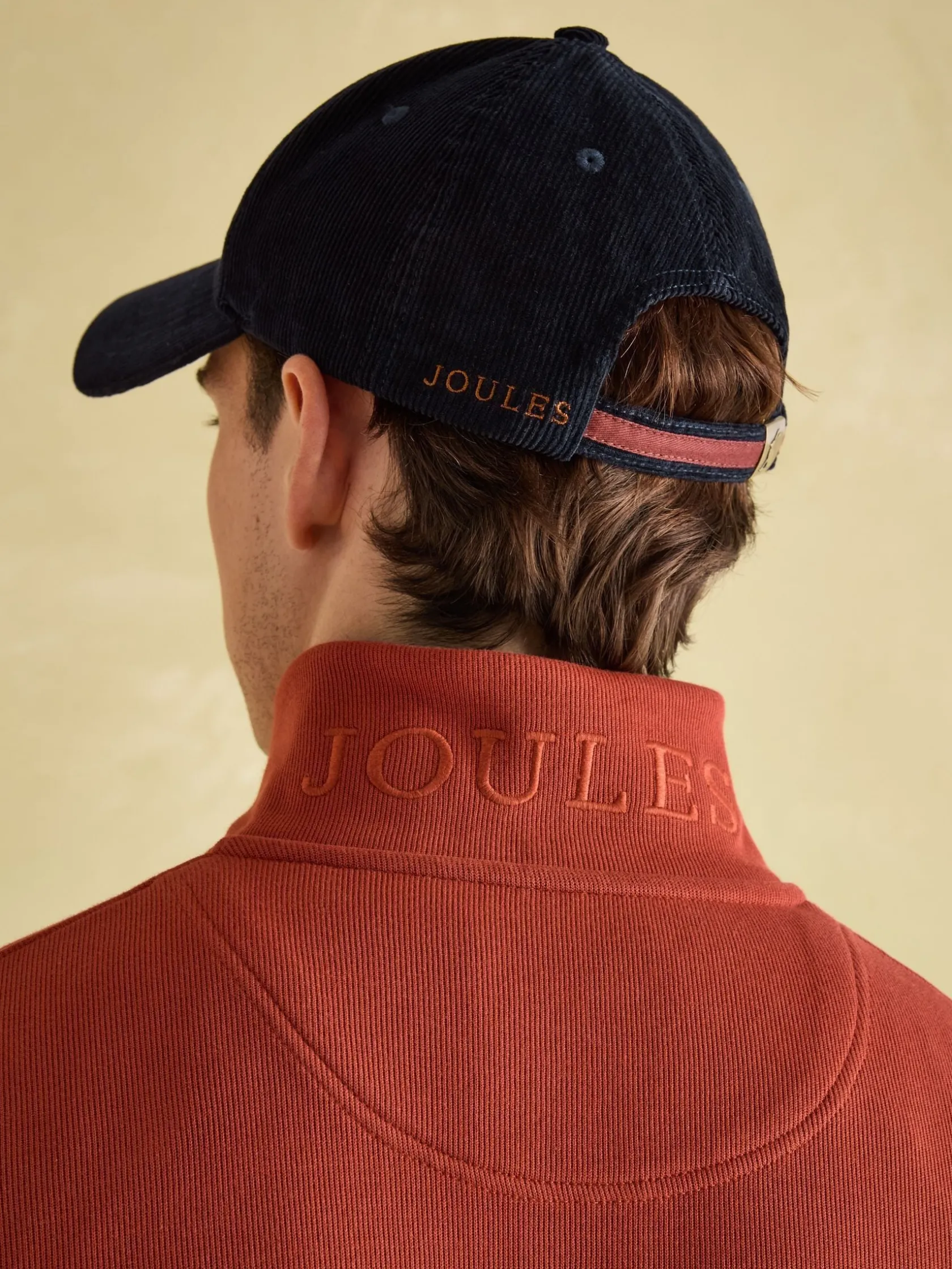 Clearance Joules Alistair Quarter Zip Cotton Sweatshirt Orange