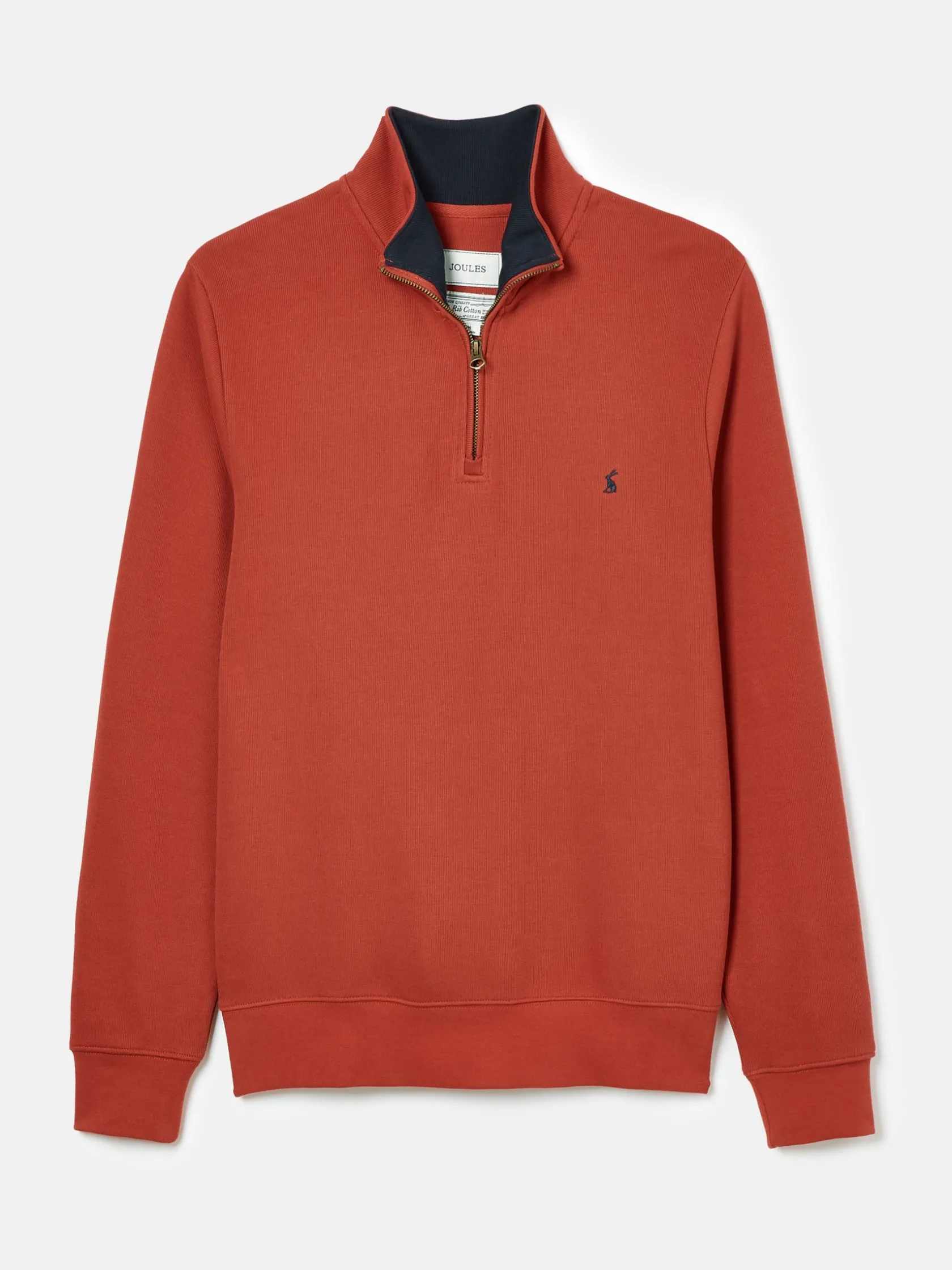 Clearance Joules Alistair Quarter Zip Cotton Sweatshirt Orange