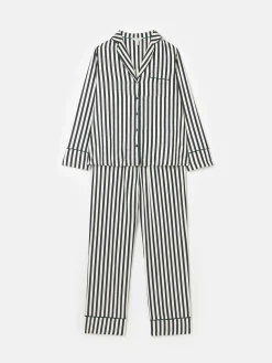 New Joules Alma Navy & White Striped Pyjama Set Navy&WhiteStriped