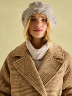 Joules Amberley Tan Brown Longline Wool Blend Coat with Belt TanBrown