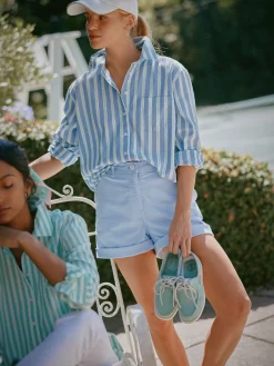 Joules Amilla Cotton Shirt Blue/White