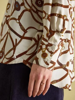 Best Joules Amilla Cream Multi Satin Shirt CreamMulti