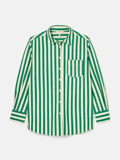 Best Joules Amilla Green & Cream Stripe Shirt Green&Cream