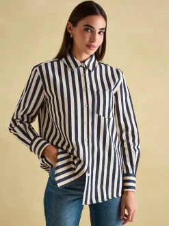 Joules Amilla Navy & Cream Stripe Shirt Navy&Cream
