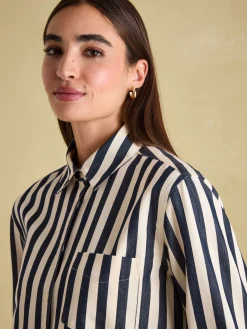 Joules Amilla Navy & Cream Stripe Shirt Navy&Cream
