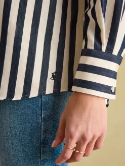 Joules Amilla Navy & Cream Stripe Shirt Navy&Cream