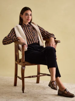 Sale Joules Amilla Navy & Tan Stripe Shirt Navy&Tan