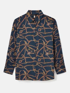 Clearance Joules Amilla Navy Multi Satin Shirt NavyMulti