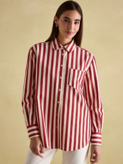 Clearance Joules Amilla Red & Cream Stripe Shirt Red&Cream