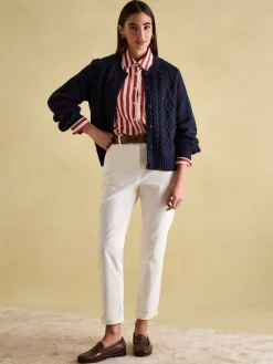 Clearance Joules Amilla Red & Cream Stripe Shirt Red&Cream