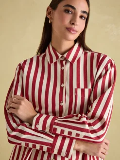 Clearance Joules Amilla Red & Cream Stripe Shirt Red&Cream