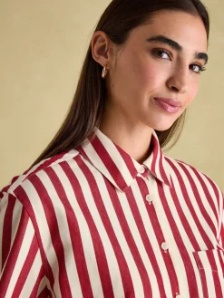 Clearance Joules Amilla Red & Cream Stripe Shirt Red&Cream