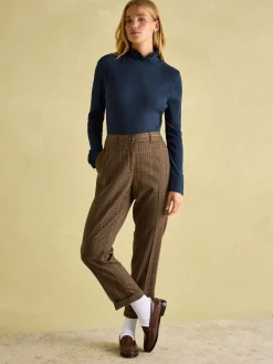 Sale Joules Amy Ribbed Long Sleeve High Neck Jersey Top Navy