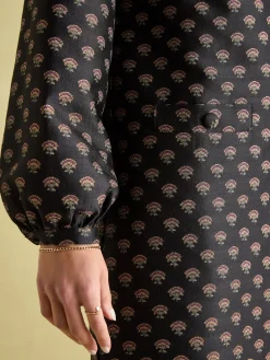 Joules Annalise Jacquard A-Line Dress Black