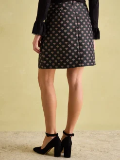Sale Joules Annalise Jacquard A-Line Skirt Black