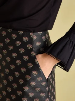 Sale Joules Annalise Jacquard A-Line Skirt Black