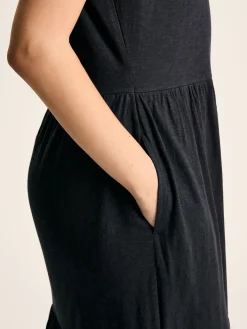 Hot Joules Ariana Jersey Tiered Dress Navy