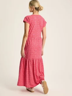 Sale Joules Ariana Jersey Tiered Dress Pink