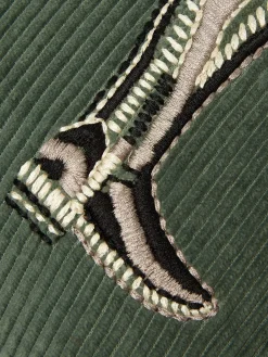 Discount Joules Back to the Country 100% Cotton Equestrian Corduroy Cushion Green