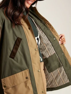 Clearance Joules Banbury Showerproof Dry Wax Coat Brown/Khaki