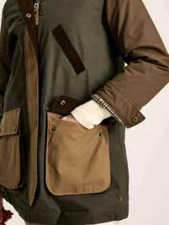 Clearance Joules Banbury Showerproof Dry Wax Coat Brown/Khaki