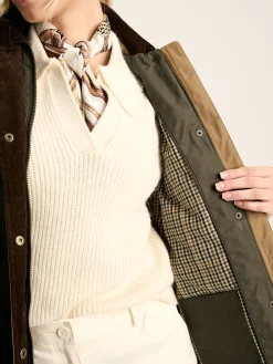 Clearance Joules Banbury Showerproof Dry Wax Coat Brown/Khaki