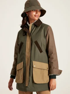 Clearance Joules Banbury Showerproof Dry Wax Coat Brown/Khaki