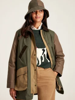 Clearance Joules Banbury Showerproof Dry Wax Coat Brown/Khaki