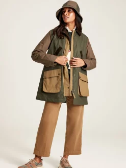 Clearance Joules Banbury Showerproof Dry Wax Coat Brown/Khaki