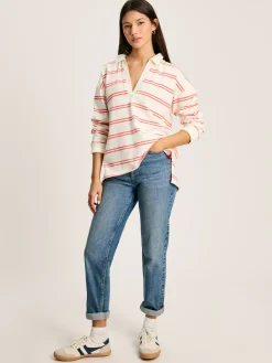 Hot Joules Bayside Cotton Deck Shirt Coral/White