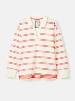 Hot Joules Bayside Cotton Deck Shirt Coral/White