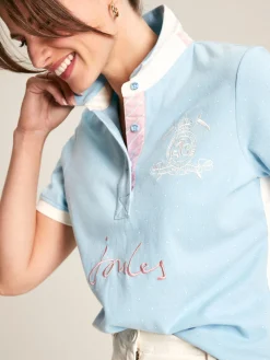 Sale Joules Beaufort Short Sleeve Cotton Polo Shirt Blue