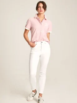 Sale Joules Beaufort Short Sleeve Cotton Polo Shirt Pink