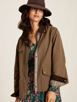 Sale Joules Belfield Shower Resistant Dry Wax Jacket Brown