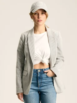 Sale Joules Belmont Seersucker Boating Blazer Cream/Navy