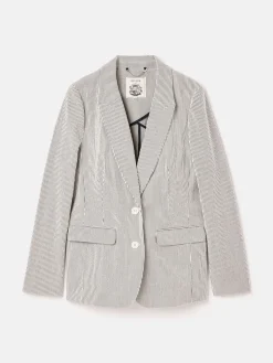 Sale Joules Belmont Seersucker Boating Blazer Cream/Navy