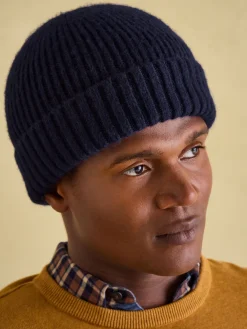 New Joules Berwick Beanie Hat Navy