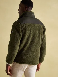 Outlet Joules Billy Quarter Zip Borg Fleece Sweatshirt Green