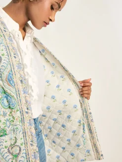 Joules Blakeney Relaxed Fit Cotton Quilted Jacket Paisley