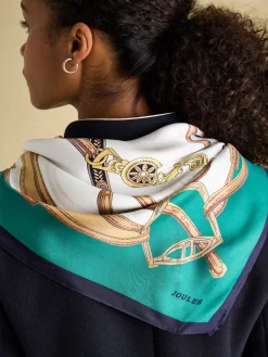 Online Joules Bloomfield Silk Square Scarf Cream