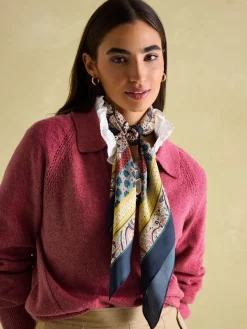 Clearance Joules Bloomfield Square Silk Scarf Multi